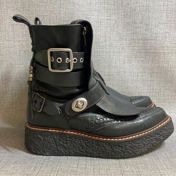 Coach Shoes - COACH Black Whipstitch High Top Creeper Women's